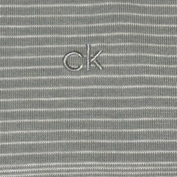 Calvin Klein Light Gray and beige Striped Tee (two) - Picture 2 of 8